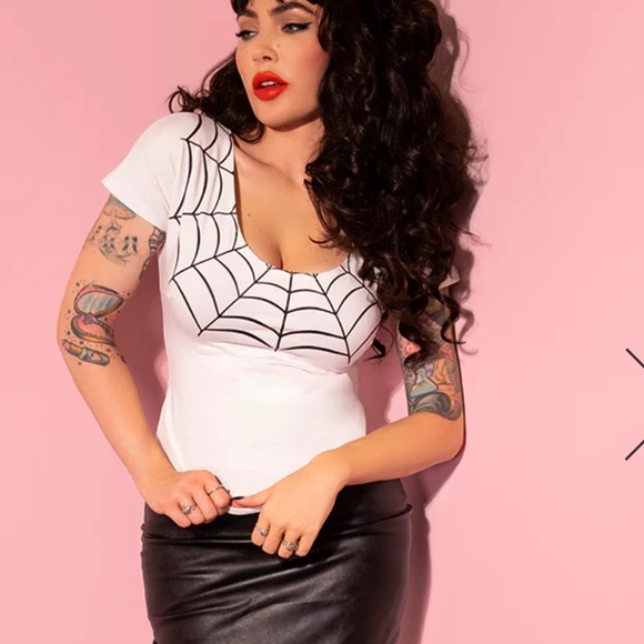 Black and White Vixen Mantrap Spiderweb tops! - Picture 8 of 9